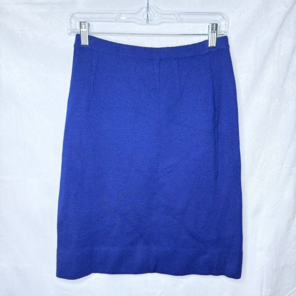Vintage 1900s Made Expressly for Macy Associates Blue Wool Skirt, Small